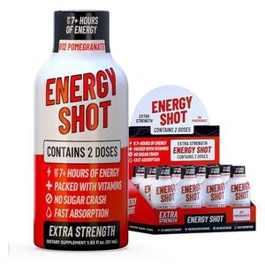 New In Sealed Box ⚡️12 Pack⚡️ Pomegranate Extra Strength Energy Shots
